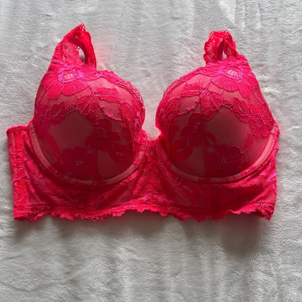 Victoria's Secret Hot Pink Lace Bra